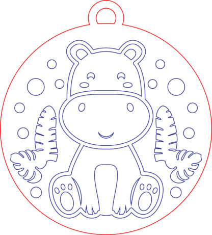 Keychain - Animal Set 01 - Hippo