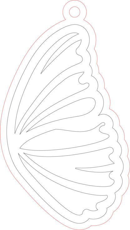 Keychain - Butterfly Wing 13